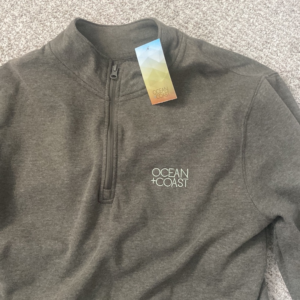 Ocean and Coast Ocean + Coast Dark Green Quarter Zip Up Sweater Casual Knit